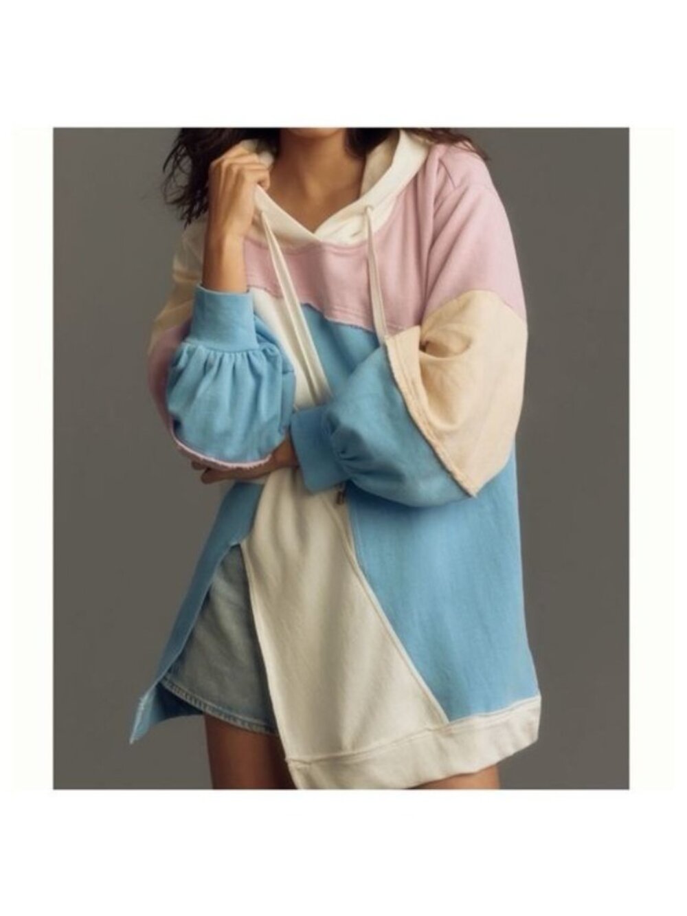 Anthropologie Pilcro 80s Colorblock Hoodie S Sweatshirt Retro Boho Loungewear